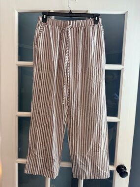 Striped Relaxed-Fit Pants - White & Black
